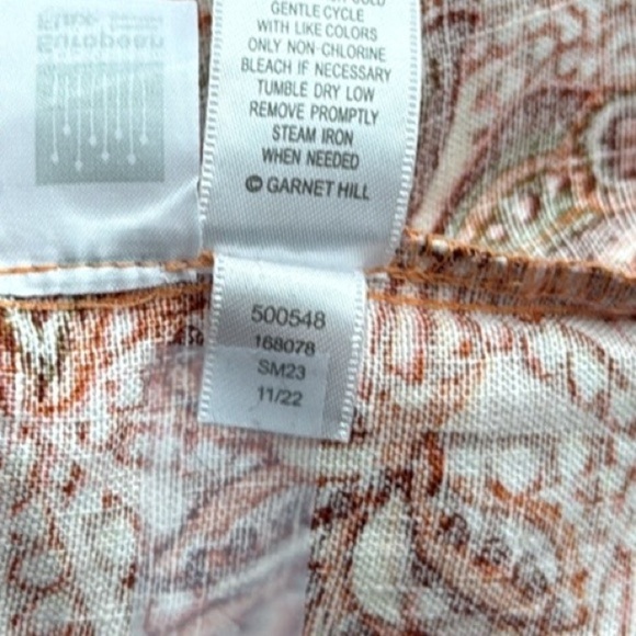 Garnet Hill Vale 100% Linen Tank Dress. Floral/Paisley Print. Size 12. - Picture 13 of 14